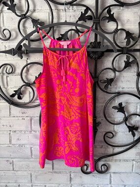 Lilly Pulitzer Pink & Orange Paisley Halter Top